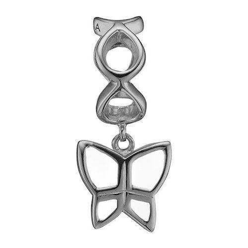Image of Butterfly Love 925 Sterling sølv Collect læderarmbånds charm smykke fra Christina Collect